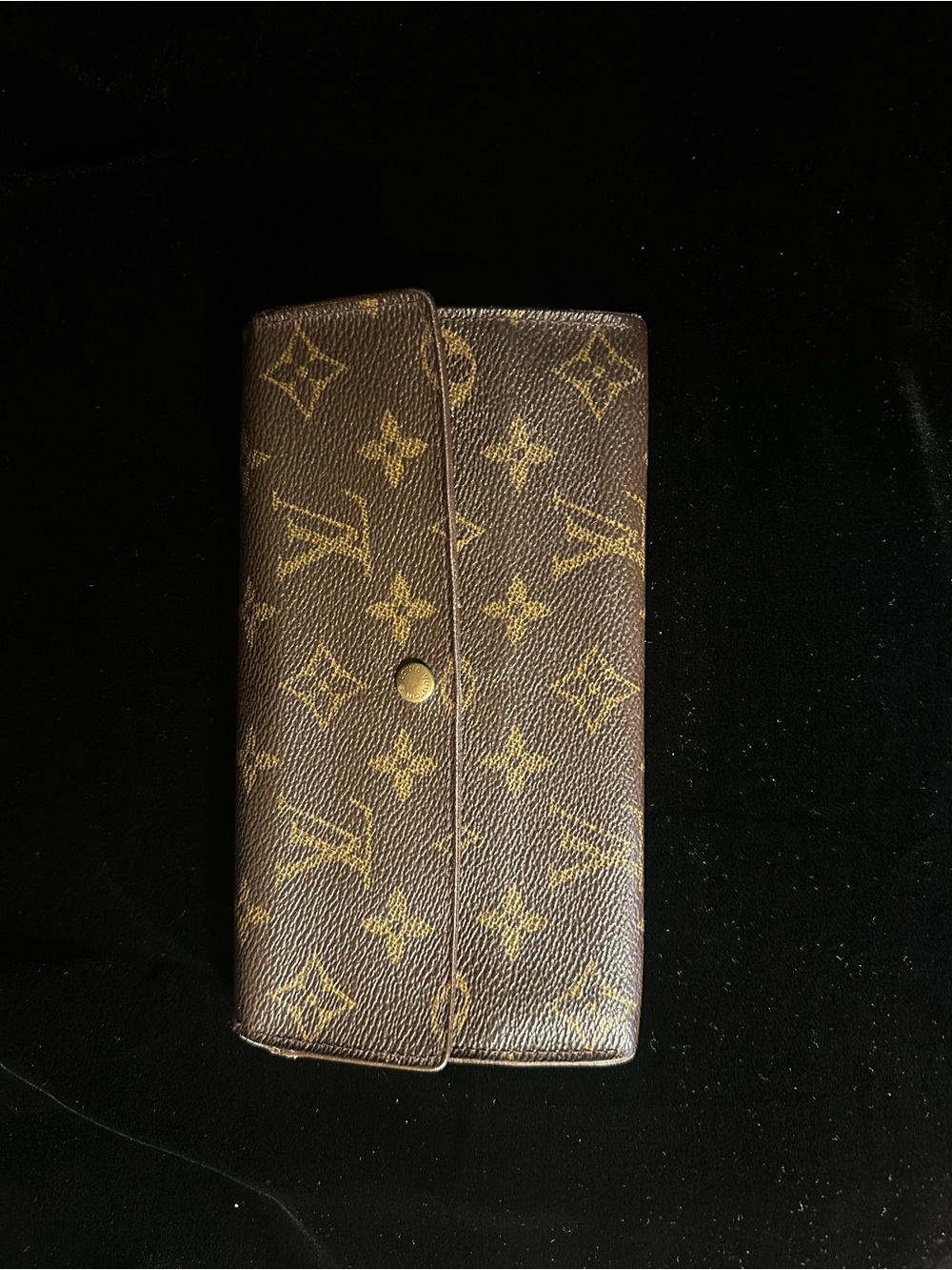 Louis Vuitton Monogram Canvas Wallet in Brown with Gold Hardware
